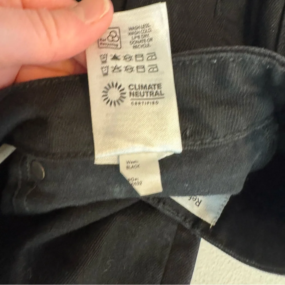 Reformation Cynthia High Rise Straight Jean Seattle Black Size 26 organic cotton